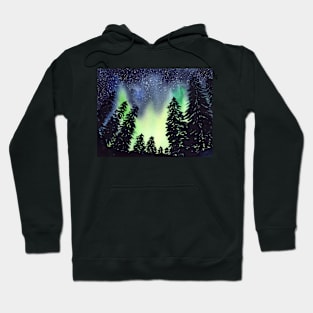 Northern Lights with Pine Trees Hoodie